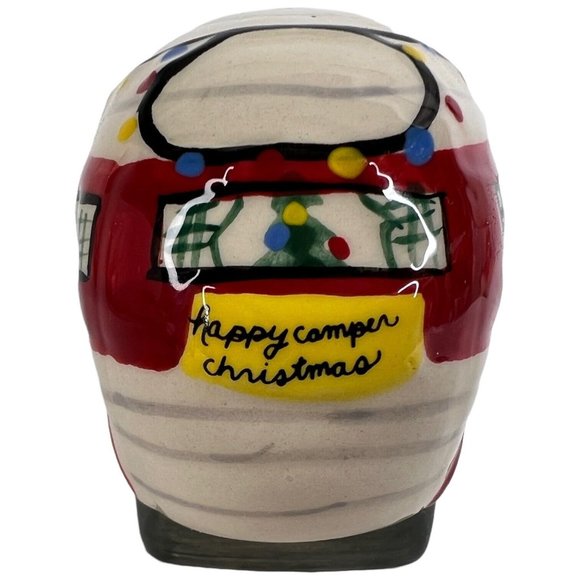 Christmas Camping Trailer Salt & Pepper Shaker Set Travel Campers Retro RV - Picture 8 of 12